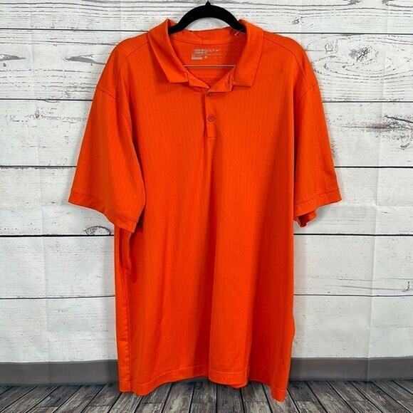Nike Golf Polo Mens XL Orange Short Sleeve Standard Dri Fit Logo Breathable - Picture 1 of 11
